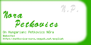 nora petkovics business card